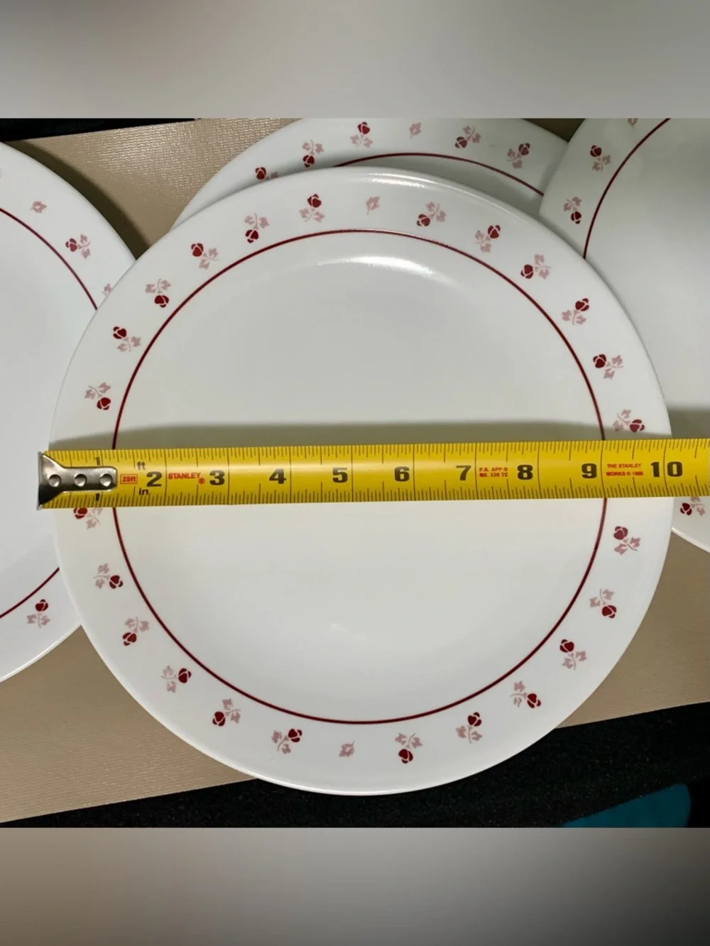 🔍 Vintage Corelle Burgundy Rose by Corning (4) 3-Piece Place Settings/12 Pieces